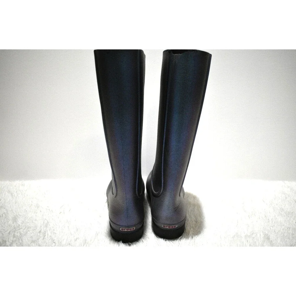 Crocs Iridescent Shimmer Rain Boots Women's Size 6